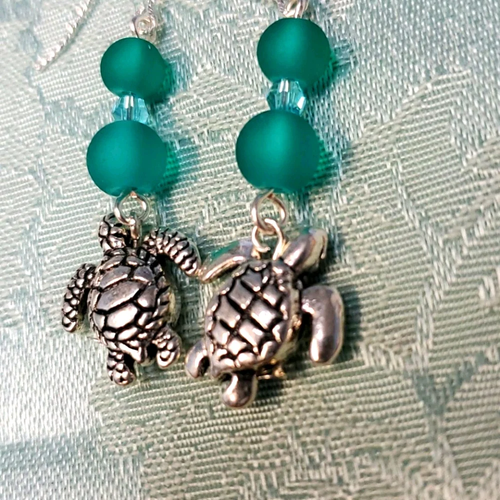 Twisted Sterling Silver Turtle Earrings!